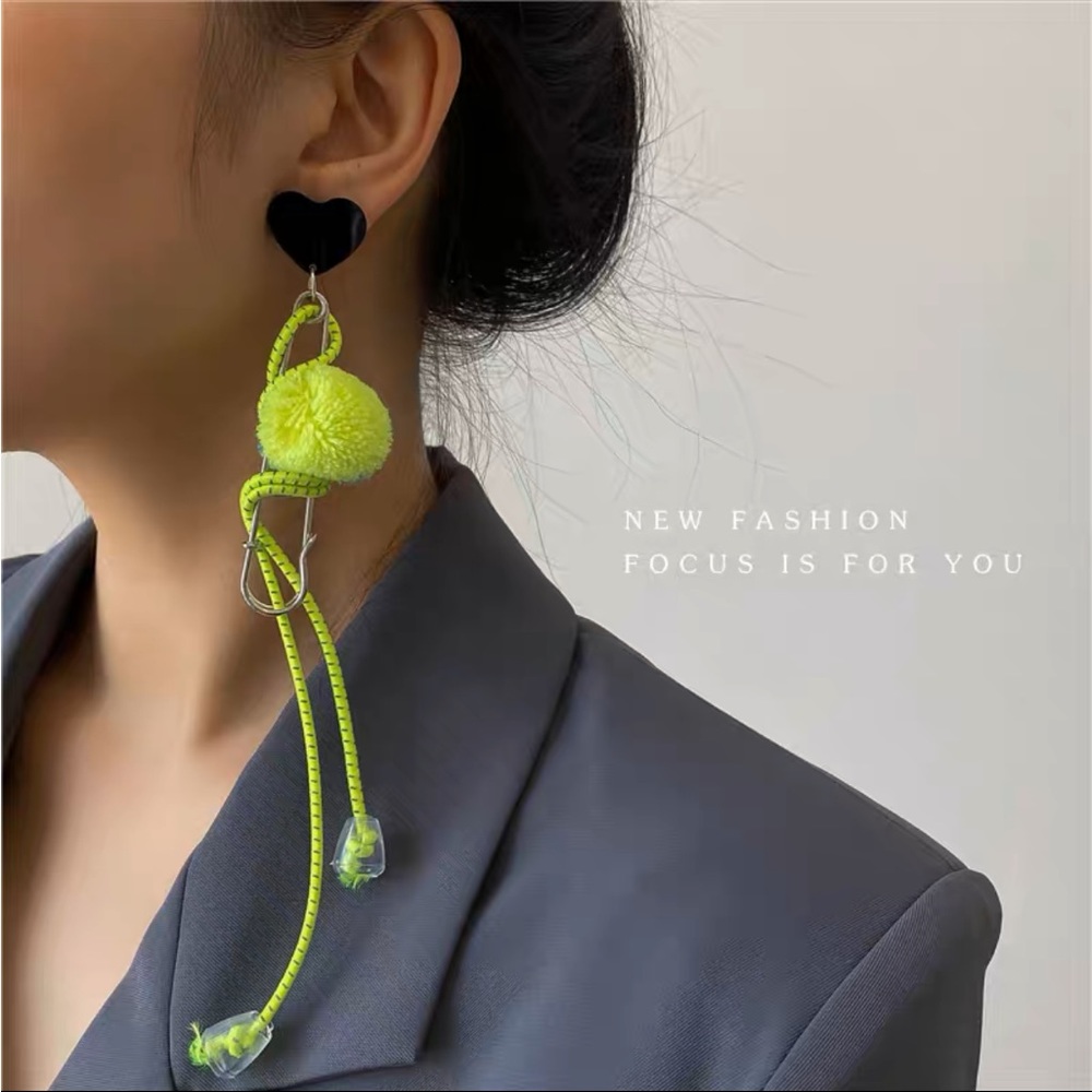 2pairs Off white style street single earring